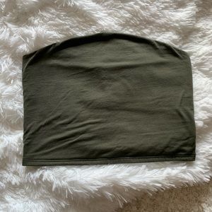 Basic olive green tube top